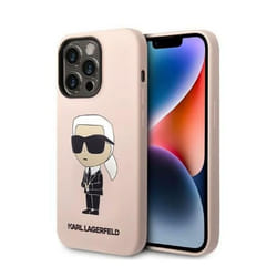Karl Lagerfeld Silicone NFT Ikonik - Coque pour iPhone 14 Pro (Rose) - 3666339098636