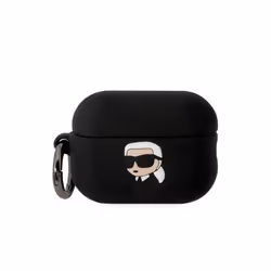 Coque Silicone - Karl Lagerfeld - NFT Karl Head 3D - AirPods Pro 2 - Noir - Clip Détachable