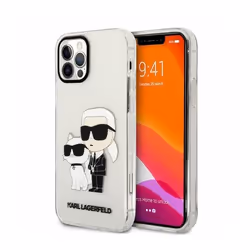 Karl Lagerfeld IML Glitter NFT Karl -amp Choupette - Coque pour iPhone 12 / iPhone 12 Pro (Transparente) -