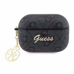 Étui pour écouteurs - Guess - AirPods Pro 2 - Cuir écologique - Pendentif décoratif - Noir