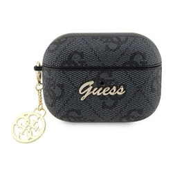 Étui pour écouteurs - Guess - AirPods Pro 2 - Cuir écologique - Pendentif décoratif - Noir