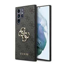 Coque de téléphone - Guess - Galaxy S23 Ultra - Gris - Protection chocs - Texture saffiano