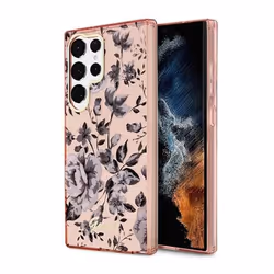 Guess Flower Collection - Coque pour Samsung Galaxy S23 Ultra (Rose) - 3666339117245