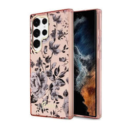 Guess Flower Collection - Coque pour Samsung Galaxy S23 Ultra (Rose) - 3666339117245