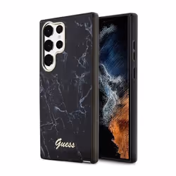 Guess Collection Marble - Coque pour Samsung Galaxy S23 Ultra (Noir) - 3666339117399