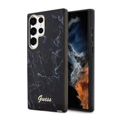 Guess Collection Marble - Coque pour Samsung Galaxy S23 Ultra (Noir) - 3666339117399