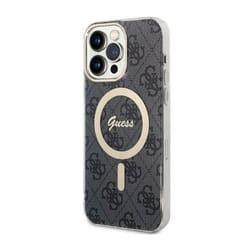 Coque telephone - bumper telephone Guess 4G GUHMP14XH4STK MagSafe Coque pour iPhone 14 Pro Max (67) Gris