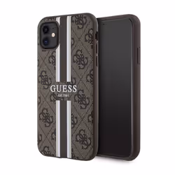 Coque telephone - bumper telephone Guess GUHMN61P4RPSW Coque rigide pour iPhone 11 / XR 4G Motif rayures Marron