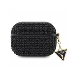 Coque - Guess - GUAPHDGTPK - AirPods Pro - Noir - Strass Triangle Charm
