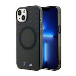 Coque - BMW - iPhone 14 - Gris - Motif Hexagonal - Polycarbonate et TPU