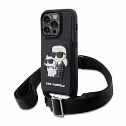 Coque - Karl Lagerfeld - Choupette - Saffiano - Eco cuir - iPhone 14 Pro - Noir