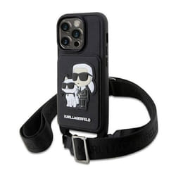 Coque - Karl Lagerfeld - Choupette - Saffiano - Eco cuir - iPhone 14 Pro - Noir