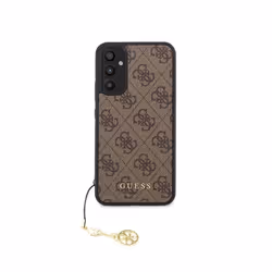 Coque pour Samsung Galaxy A34 5G Édition 4G Charm avec Pendentif Guess Marron