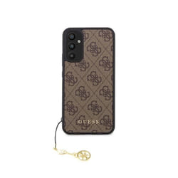 Coque pour Samsung Galaxy A34 5G Édition 4G Charm avec Pendentif Guess Marron