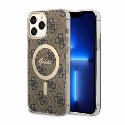 Guess 4G MagSafe - Coque pour iPhone 13 Pro Max (Marron) - 3666339126872