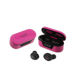 Écouteurs Guess True Wireless BT5.0 5H - Écouteurs TWS + étui de chargement (magenta)
