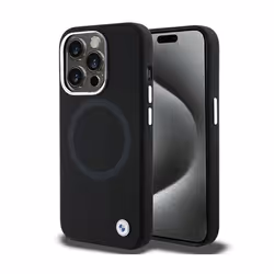 Cg mobile - BMHMP15LSILBK2 - BMW Coque pour iPhone 15 Pro 61 Noir Signature Liquide Silicone