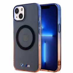 Coque pour iPhone 15 - BMW Hardcase Gradient Bumper MagSafe (BMHMP15SHTGE) - Gris
