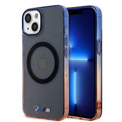 Coque pour iPhone 15 - BMW Hardcase Gradient Bumper MagSafe (BMHMP15SHTGE) - Gris