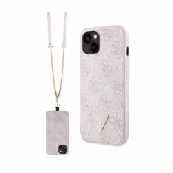 Étui pour iPhone 14 Pro Max - Guess - Crossbody 4G - Rose - Semi-rigide - Mixte