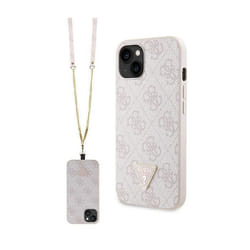 Étui pour iPhone 14 Pro Max - Guess - Crossbody 4G - Rose - Semi-rigide - Mixte