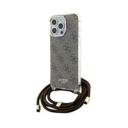 Coque de téléphone - Guess - iPhone 15 Pro - Marron - 4G Print - Souple