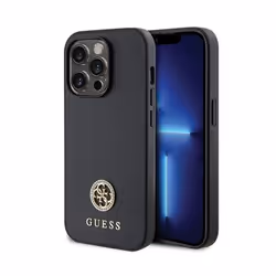 Guess 4G Strass Metal Logo - Coque iPhone 15 Pro Max (noir)