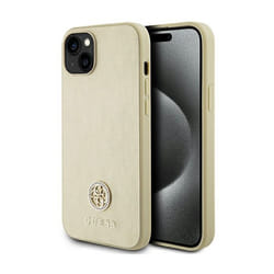 Coque de téléphone - Guess - iPhone 15 Plus - 4G Strass Metal Logo - Or - Protection contre les chocs
