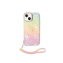 Coque pour Apple iPhone 15 TPU Peony avec dragonne Guess Multicolore