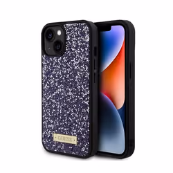 Coque de téléphone - Devinez - iPhone 15 - Métal strass - Rigide - Rose
