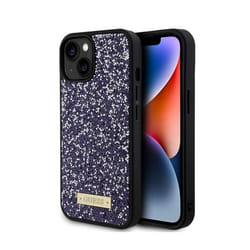 Coque de téléphone - Devinez - iPhone 15 - Métal strass - Rigide - Rose