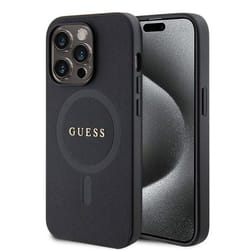 Coque pour iPhone 15 Pro Max - Guess Saffiano MagSafe (GUHMP15XPSAHMCK) - Noir