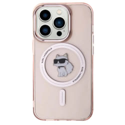 Karl Lagerfeld Coque MagSafe pour iPhone 14 Pro Max Choupette Protection Rigide Rose