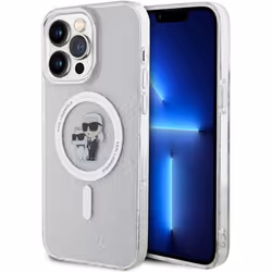 Coque - KARL LAGERFELD - Karl & Choupette - Transparent - Paillettes - MagSafe - iPhone 15 Pro Max 6.7