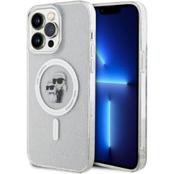 Coque - KARL LAGERFELD - Karl & Choupette - Transparent - Paillettes - MagSafe - iPhone 15 Pro Max 6.7
