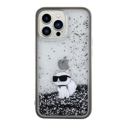 Karl Lagerfeld Coque pour iPhone 13 Pro Max Pailletté Choupette Protection Élégant Transparent