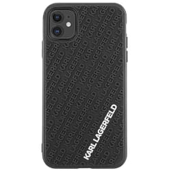 Karl Lagerfeld Coque pour iPhone 11 en Gomme Multi Logo 3D Ultra Résistant Noir