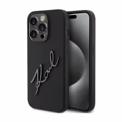 Coque de telephone - Karl Lagerfeld - iPhone 15 Pro - Silicone - Noir - Souple