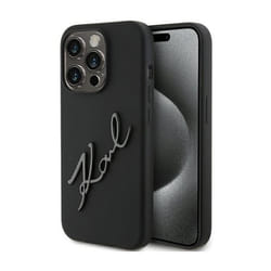 Coque de telephone - Karl Lagerfeld - iPhone 15 Pro - Silicone - Noir - Souple