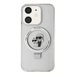 Karl Lagerfeld Coque MagSafe iPhone 11 avec Anneau Ring Stand 360° Rigide Antichoc Blanc