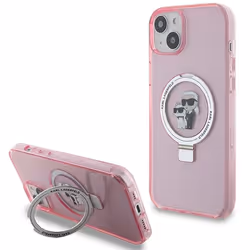Coque - Karl Lagerfeld - Hardcase Ring Stand MagSafe - Rose - iPhone 15/14/13 - Protection optimale