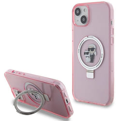 Coque - Karl Lagerfeld - Hardcase Ring Stand MagSafe - Rose - iPhone 15/14/13 - Protection optimale