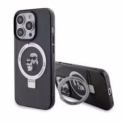 Coque pour iPhone 14 Pro - KARL LAGERFELD - Hardcase Ring Stand MagSafe - Noir - Élégant - Rigide