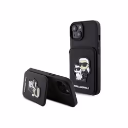 Coque Karl Lagerfeld Saffiano avec porte-cartes pour iPhone 15