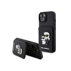 Coque Karl Lagerfeld Saffiano avec porte-cartes pour iPhone 15