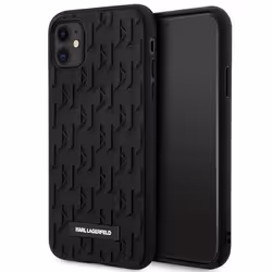 Coque de téléphone - Karl Lagerfeld - KLHCN61RUPKLPK - Monogramme 3D - Compatible iPhone 11/Xr - Rigide
