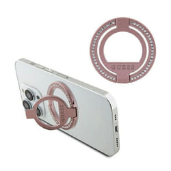 Fixation telephone - support telephone Guess - GUMRSALDGP - Bague stand strass rose Support de bague magnétique