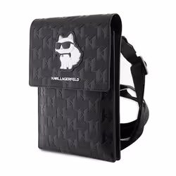 Sac bandoulière - Karl Lagerfeld - Choupette - Saffiano - Noir - Zippée