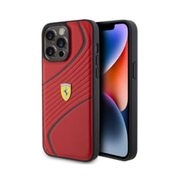Coque de téléphone - Ferrari - Twist Metal Logo - Rouge - Cuir de vachette - Anti-rayures