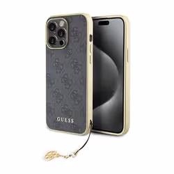 Coque de téléphone - Guess - 4G Charms - iPhone 15 Pro Max - Gris - Souple